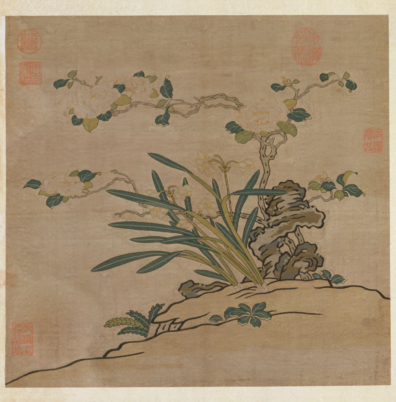 緙絲花卉冊