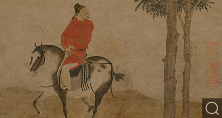 挾彈游騎圖軸
