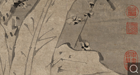 梅花蕉葉圖軸