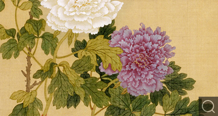 牡丹蘭蕙圖軸