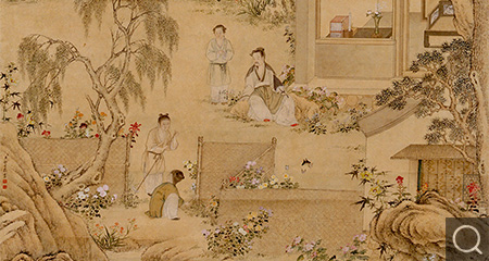 清 種秋花詩(shī)意軸